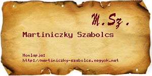 Martiniczky Szabolcs névjegykártya